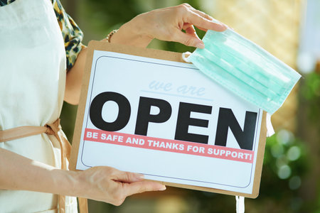 Small business survival after covid-19 pandemic. Portrait of smiling trendy 40 years old small...
