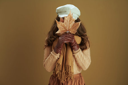 Life during coronavirus pandemic. elegant housewife in scarf with paper handkerchiefs and white...