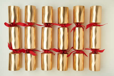 Merry Christmas. flat lay with present box and Christmas balls on white background.の写真素材