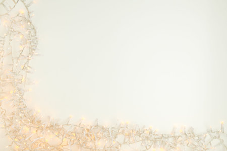 Merry Christmas. flat lay with eiffel tower tourist souvenir and Christmas balls on white...