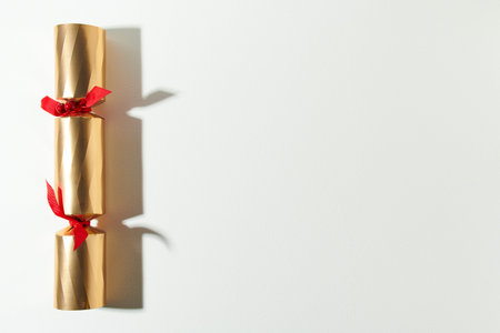 Merry Christmas. flat lay with wreath on white background.の写真素材