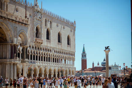PISA - August, 4, 2020: landscape with Baptistery of San Giovanni and Pisa Cathedral in Pisa, Italy.のeditorial素材
