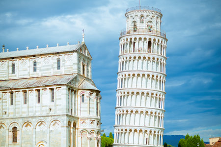 with Leaning Tower in Pisa, Italy.