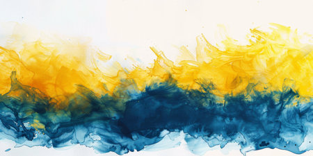 Background A Stunning Mix Of Blue Abstract Ink And Sparkling Gold Glitter On A Watercolor Backgroundの写真素材