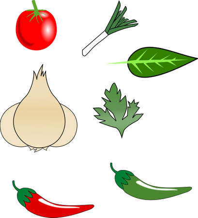 Set of vegetables isolated on a white background. Vector graphics.のイラスト素材