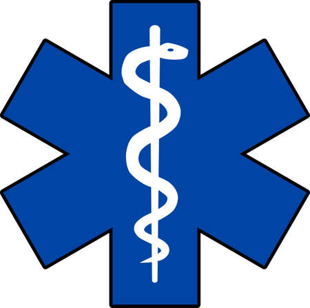 Emergency medicine symbol asclepius - Star of Life EMT Symbolのイラスト素材