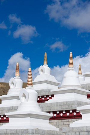 Tibetan white Pagodasの写真素材