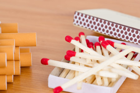 Match with cigaretteの写真素材