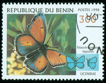 BENIN - CIRCA 1998  stamp printed by Benin, shows butterfly, circa 1998 のeditorial素材