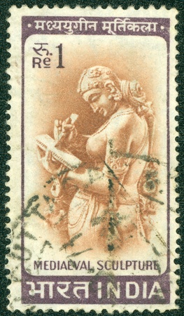 INDIA - CIRCA 1953  stamp printed by India, shows Sculpture, circa 1953のeditorial素材