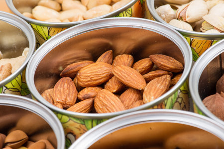 Assorted nuts in Iron pot  