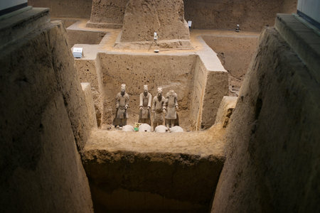 XIAN,CHINA -August 23  The Terracotta Army or the  Terra Cotta Warriors and Horses  buried in  pits...