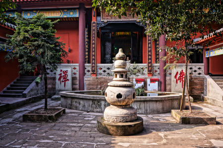 garden in the temple, Chongqing, China のeditorial素材