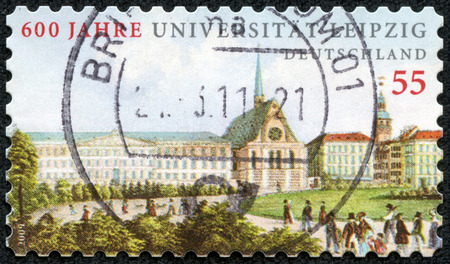 GERMANY - CIRCA 2009  A stamp printed in Germany, is dedicated to the 600th anniversary of the University of Leipzig, circa 2009のeditorial素材