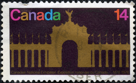 CANADA - CIRCA 1978  A stamp printed in Canada shows Princes Gate, circa 1978の写真素材