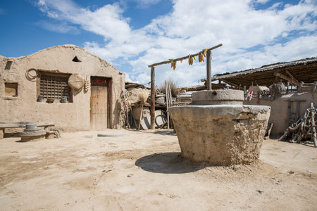 Ancient houses in ningxia,chinaのeditorial素材