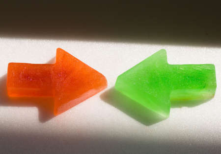 Arrow shaped ice cubesの写真素材