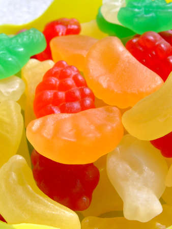 Mixed fruit flavored candiesの写真素材