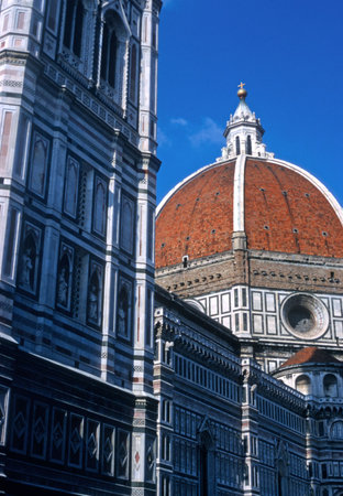 Santa Maria del Fiore's Dome viewed from giotto's bell towerの写真素材