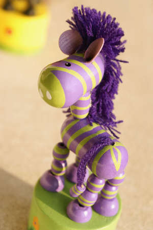 Wooden zebra toyの写真素材