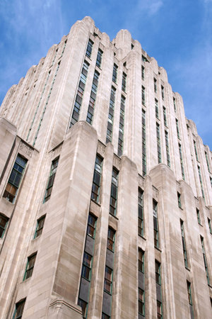 Aldred Building in art deco style in Montreal downtownの写真素材