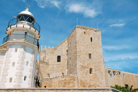 View of Pope Luna's Castle in Peniscola, Valencia Province, Spain. In this castle lived the last Pope after the western schism from Rome, Benedict XIII or Pope Luna.の写真素材