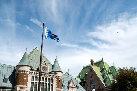 Gare du Palais the railway and bus station of Quebec City on a cloudy day.の写真素材