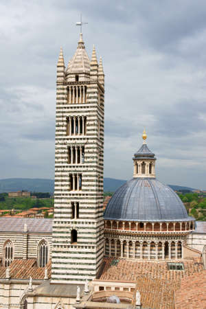 Detail of Siena Cathedral  Duomo di Siena  in Tuscan gothic style, Tuscany, Italy  This Cathedral is dedicated to Most Holy Mary of Assumption の写真素材