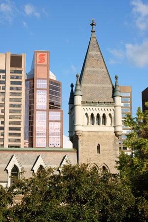 Montreal, Canada - July 28, 2008: Morrice Hall in downtown Montreal. This building in gothic style was originally the Presbiterian College of Montreal, then it was donated to McGill University and became the Islamic Studies Library of the Campus.のeditorial素材