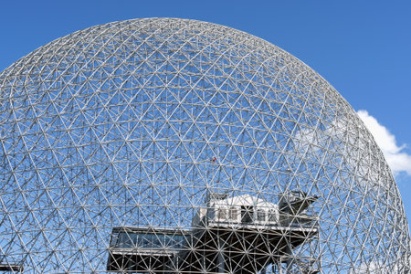 Montreal, Canada - August 9, 2008: the geodesic dome called Montreal Biosphere is a museum in Montreal dedicated to water and the environment. It is located at Parc Jean-Drapeau, on Saint Helen's Island in the building of the United States pavilion for thのeditorial素材