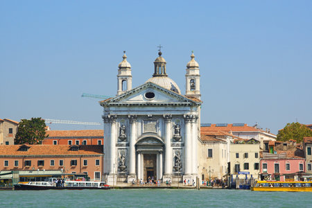 Venice, Italy - August 21, 2012: Santa Maria del Rosario (St Mary of the Rosary) better known as I Gesuati Church was built from 1725 to 1743 in the Sestiere of Dorsoduro, on the Giudecca canal in Venice.のeditorial素材