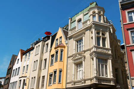 Old houses in downtown Aachen, Germanyの写真素材