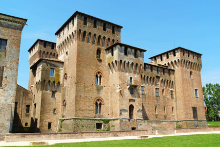 Mantua, Italy - June 15, 2013  Castello di San Giorgio is a part of the complex called Palazzo Ducale  Ducal Palace  in Mantua, Italy  The castle was built in 1395 by Bartolino da Novara for Gonzaga family at the entrance of the town のeditorial素材