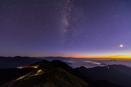 The cloud fall at sunsetの写真素材