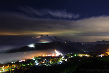 Cloud fall on the mountainの写真素材