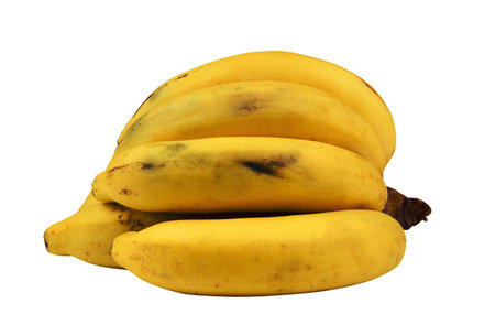 Banana on white background with clipping.の写真素材