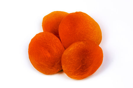 Apricot on white background with clipping path.の写真素材