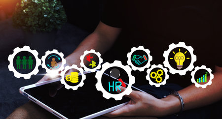 human resources personnel analysis concept Changing the HR Landscape for Sustainable Business Success Driven by insights and focused on goals, processes, goals, skills and career opportunities.の写真素材