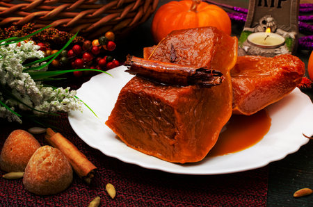 Honey pumpkin, traditional dessert of the Day of the Dead celebration.の写真素材