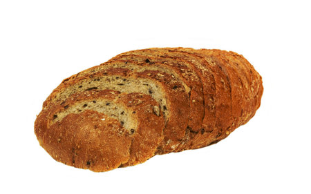 bread loaf isolated on white backgroundの写真素材