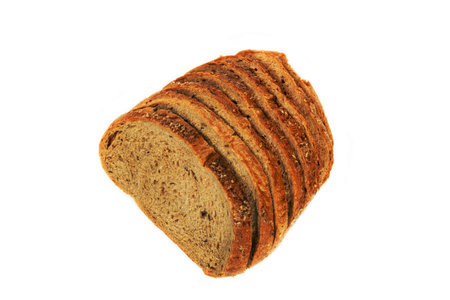 bread loaf isolated on white background,top viewの写真素材