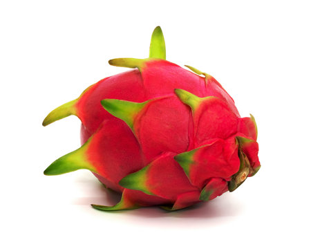 Dragon fruit or pitaya isolated on white backgroundの写真素材