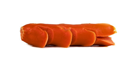 Fried Sausage isolated on white backgroundの写真素材