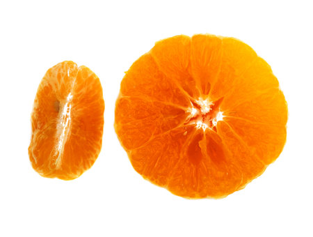 half of orange isolated on the white background,Thai fruitの写真素材