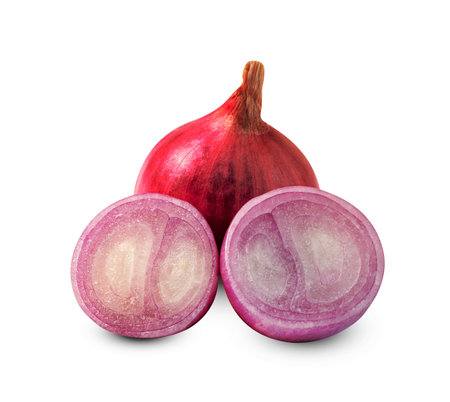 shallots onion chopped isolated on a white background ,include clipping pathの写真素材
