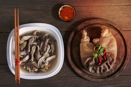 Pork stomach sliced soupの写真素材