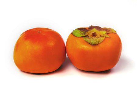 Persimmon  isolated on white backgroundの写真素材