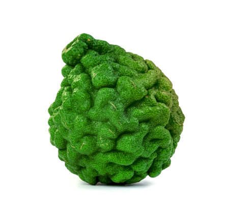 fresh bergamot fruit  isolated on white backgroundの写真素材