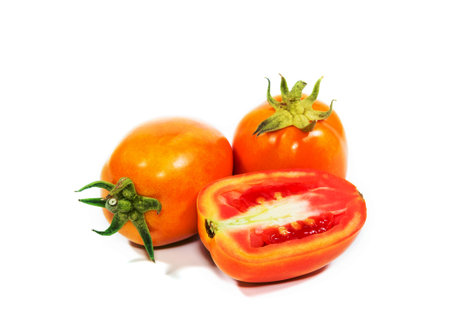 Fresh  tomato isolated on white backgroundの写真素材