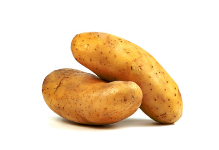 potatoes isolated on white backgroundの写真素材